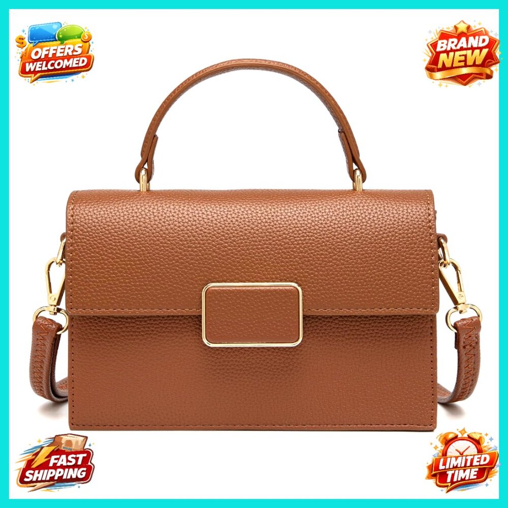 Mini Top Handle Satchel Crossbody Bag Adjustable Strap Faux Leather Chic